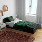 New Zealand Lawn Bowls Bedding Set Green Maori Warrior Tribal Silver Fern - Aussie Hoodie