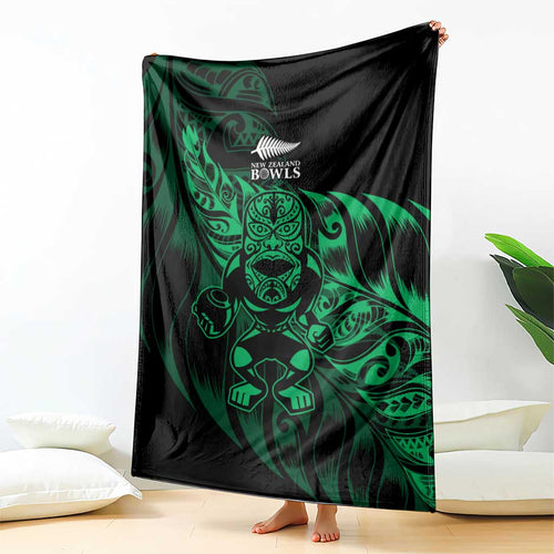 New Zealand Lawn Bowls Blanket Green Maori Warrior Tribal Silver Fern - Aussie Hoodie