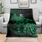 New Zealand Lawn Bowls Blanket Green Maori Warrior Tribal Silver Fern - Aussie Hoodie
