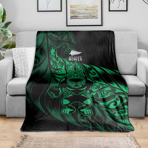 New Zealand Lawn Bowls Blanket Green Maori Warrior Tribal Silver Fern - Aussie Hoodie