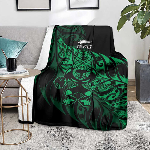 New Zealand Lawn Bowls Blanket Green Maori Warrior Tribal Silver Fern - Aussie Hoodie