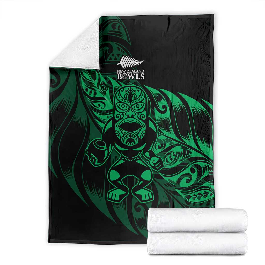 New Zealand Lawn Bowls Blanket Green Maori Warrior Tribal Silver Fern - Aussie Hoodie