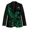 New Zealand Lawn Bowls Custom Blazer Green Maori Warrior Tribal Silver Fern - Aussie Hoodie