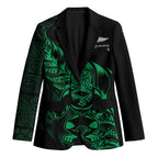 New Zealand Lawn Bowls Custom Blazer Green Maori Warrior Tribal Silver Fern - Aussie Hoodie