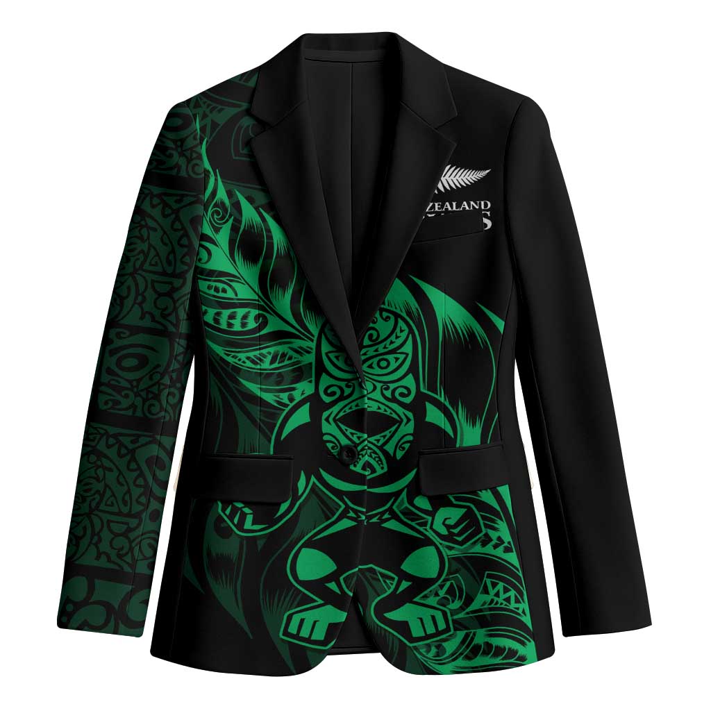 New Zealand Lawn Bowls Custom Blazer Green Maori Warrior Tribal Silver Fern - Aussie Hoodie
