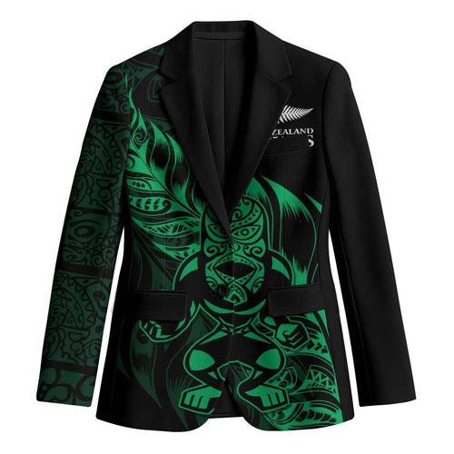 New Zealand Lawn Bowls Custom Blazer Green Maori Warrior Tribal Silver Fern - Aussie Hoodie