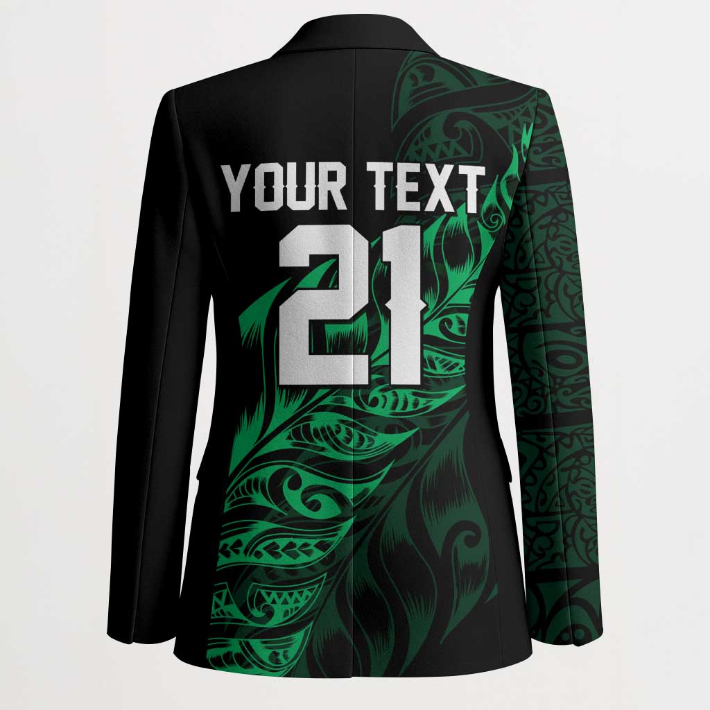 New Zealand Lawn Bowls Custom Blazer Green Maori Warrior Tribal Silver Fern - Aussie Hoodie