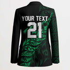New Zealand Lawn Bowls Custom Blazer Green Maori Warrior Tribal Silver Fern - Aussie Hoodie