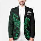 New Zealand Lawn Bowls Custom Blazer Green Maori Warrior Tribal Silver Fern - Aussie Hoodie