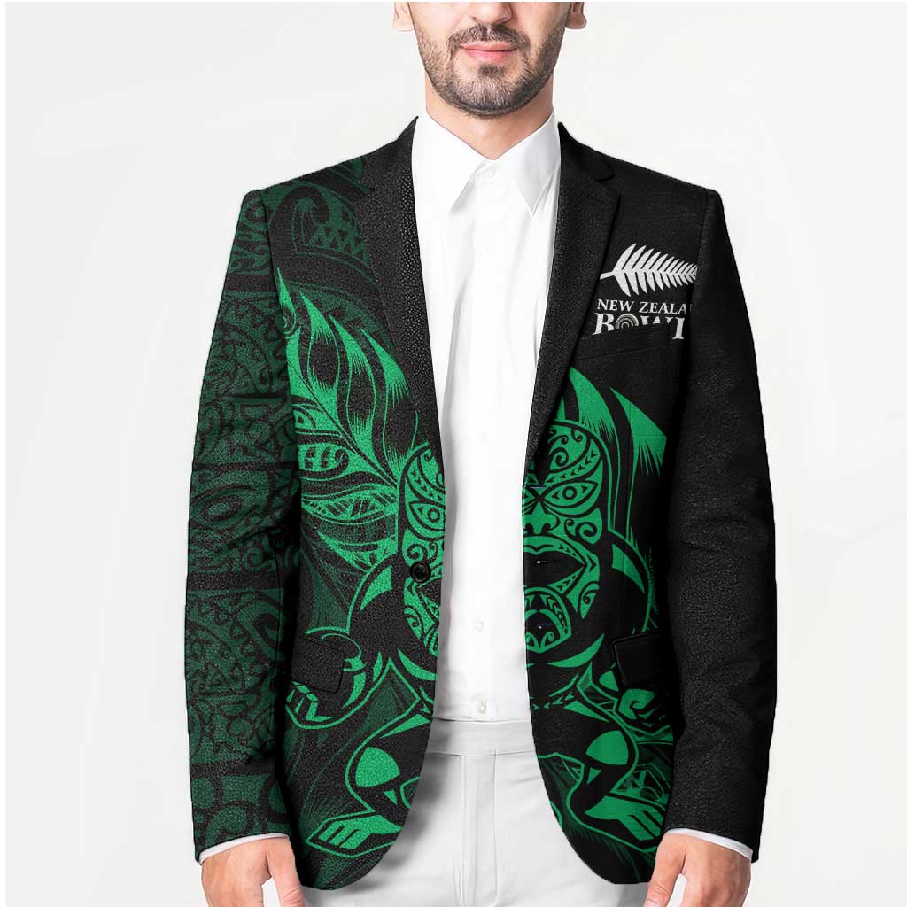New Zealand Lawn Bowls Custom Blazer Green Maori Warrior Tribal Silver Fern - Aussie Hoodie
