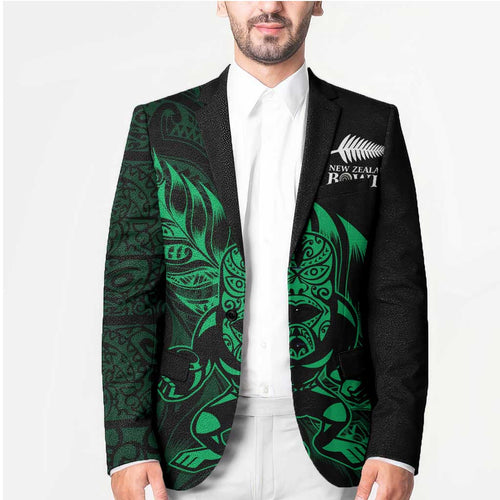 New Zealand Lawn Bowls Custom Blazer Green Maori Warrior Tribal Silver Fern - Aussie Hoodie