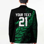 New Zealand Lawn Bowls Custom Blazer Green Maori Warrior Tribal Silver Fern - Aussie Hoodie