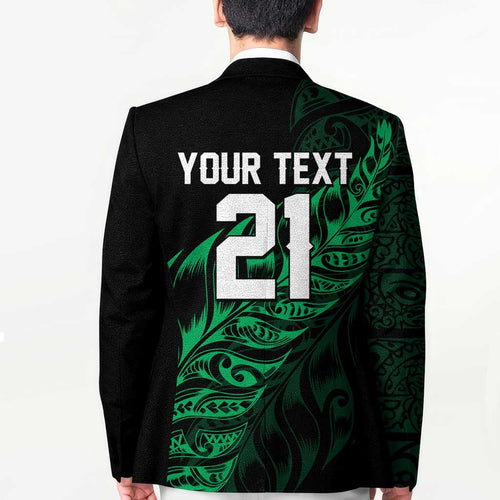 New Zealand Lawn Bowls Custom Blazer Green Maori Warrior Tribal Silver Fern - Aussie Hoodie