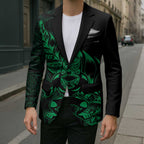 New Zealand Lawn Bowls Custom Blazer Green Maori Warrior Tribal Silver Fern - Aussie Hoodie