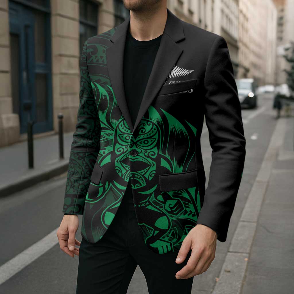 New Zealand Lawn Bowls Custom Blazer Green Maori Warrior Tribal Silver Fern - Aussie Hoodie