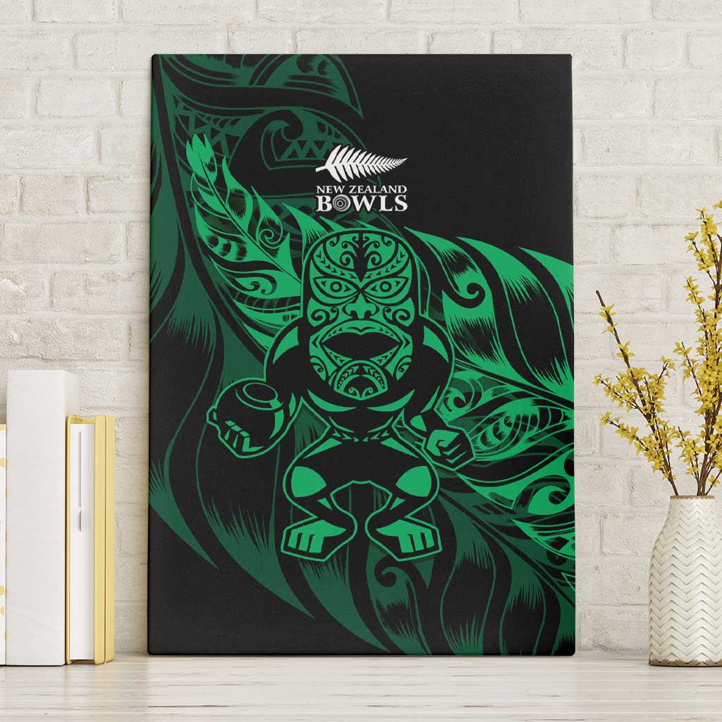 New Zealand Lawn Bowls Canvas Wall Art Green Maori Warrior Tribal Silver Fern - Aussie Hoodie