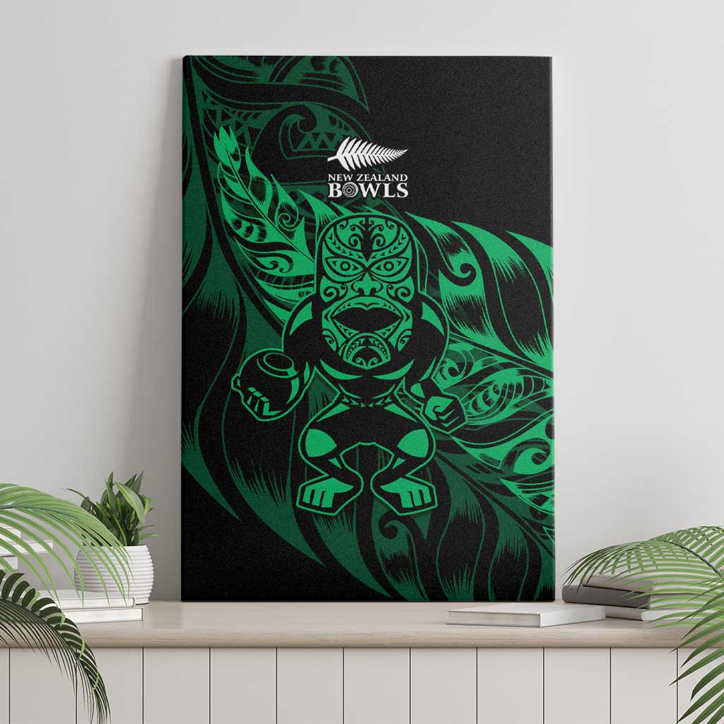 New Zealand Lawn Bowls Canvas Wall Art Green Maori Warrior Tribal Silver Fern - Aussie Hoodie