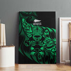 New Zealand Lawn Bowls Canvas Wall Art Green Maori Warrior Tribal Silver Fern - Aussie Hoodie