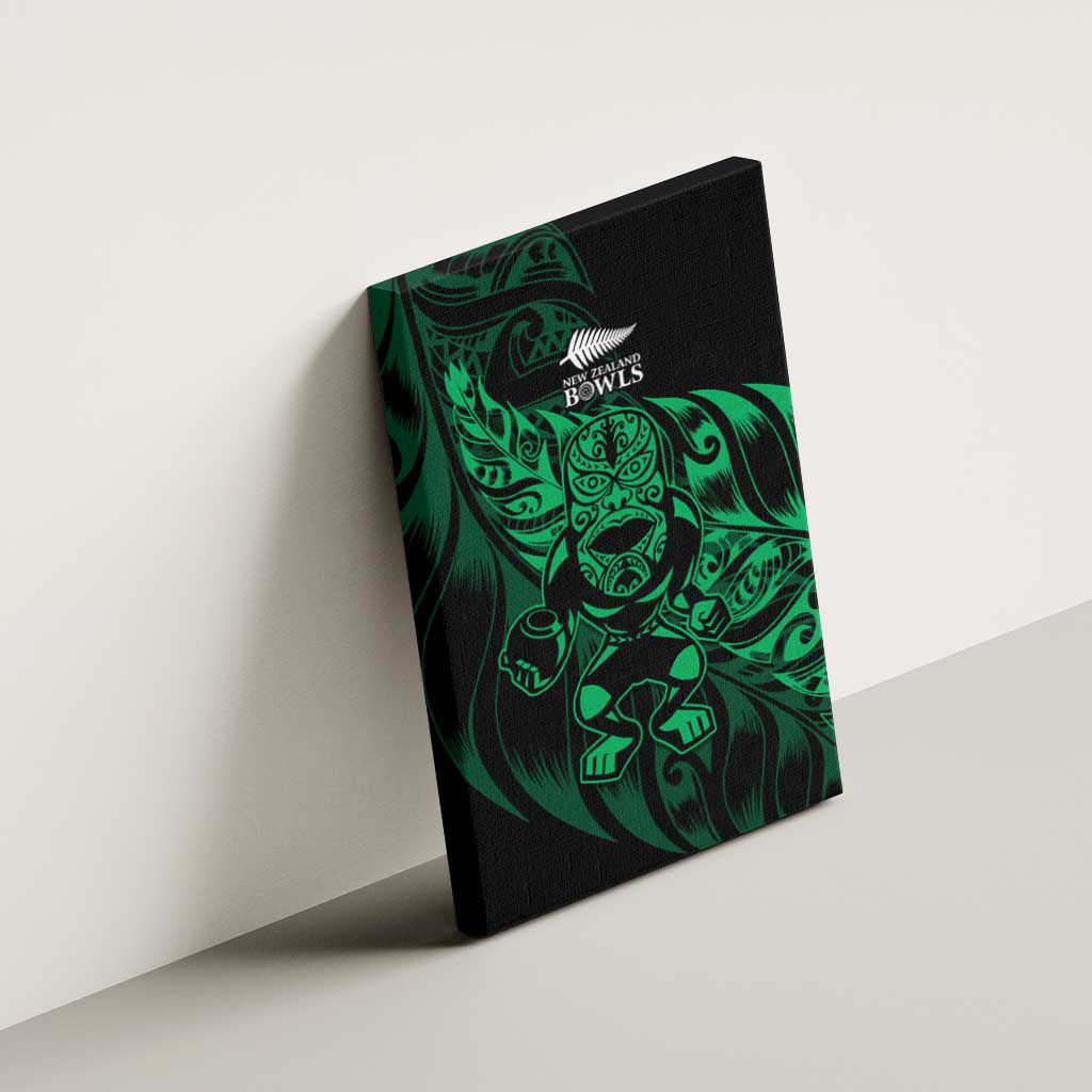 New Zealand Lawn Bowls Canvas Wall Art Green Maori Warrior Tribal Silver Fern - Aussie Hoodie