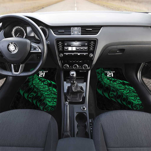 New Zealand Lawn Bowls Custom Car Mats Green Maori Warrior Tribal Silver Fern - Aussie Hoodie