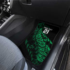New Zealand Lawn Bowls Custom Car Mats Green Maori Warrior Tribal Silver Fern - Aussie Hoodie