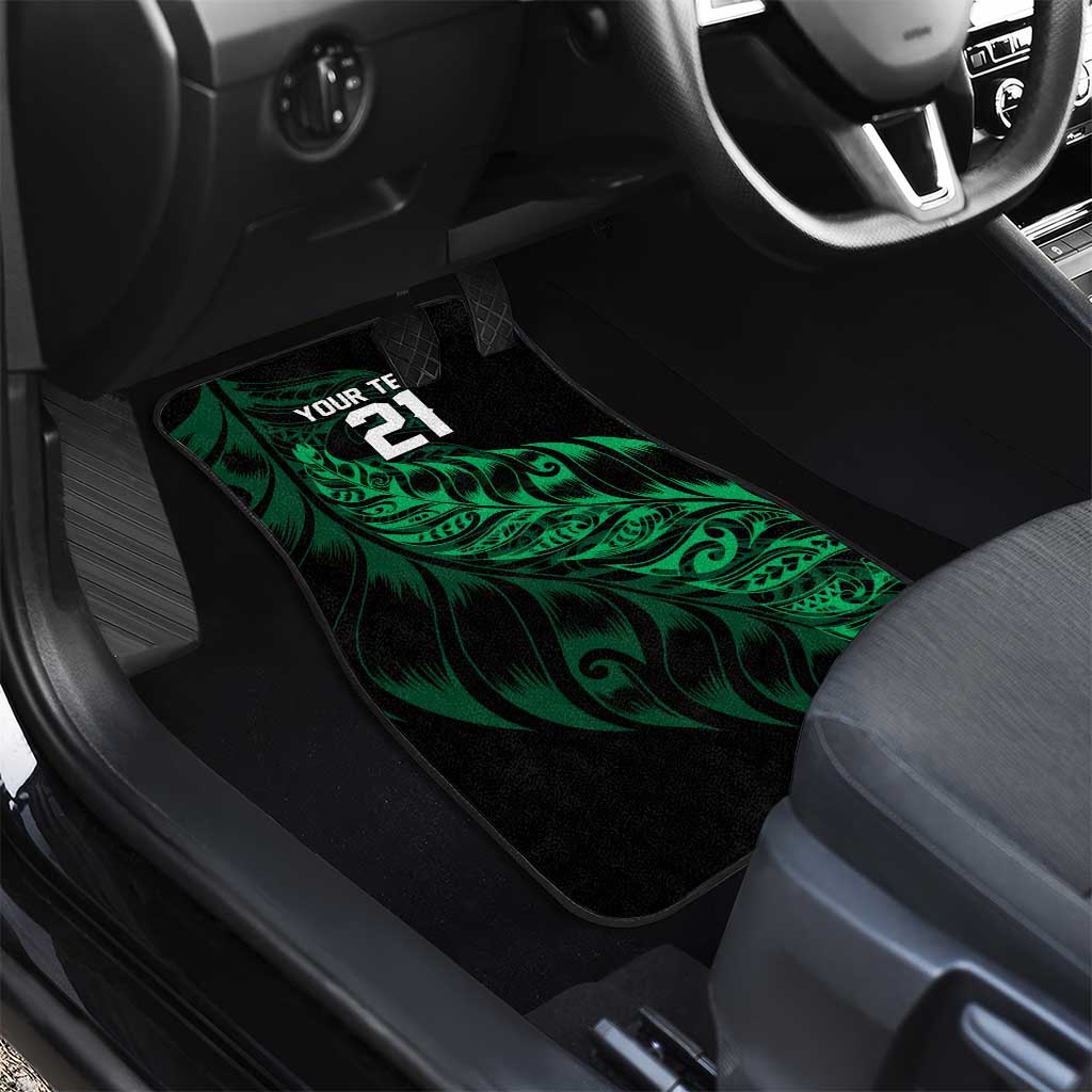 New Zealand Lawn Bowls Custom Car Mats Green Maori Warrior Tribal Silver Fern - Aussie Hoodie