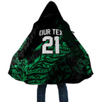 New Zealand Lawn Bowls Custom Cloak Green Maori Warrior Tribal Silver Fern - Aussie Hoodie