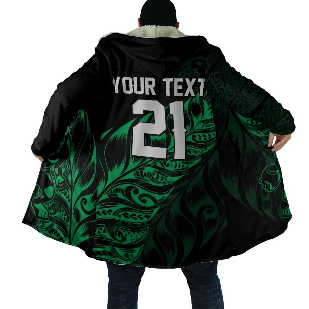 New Zealand Lawn Bowls Custom Cloak Green Maori Warrior Tribal Silver Fern - Aussie Hoodie
