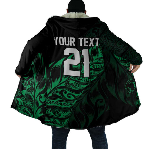 New Zealand Lawn Bowls Custom Cloak Green Maori Warrior Tribal Silver Fern - Aussie Hoodie