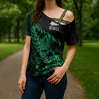 New Zealand Lawn Bowls Custom Cross Shoulder Shirt Green Maori Warrior Tribal Silver Fern - Aussie Hoodie