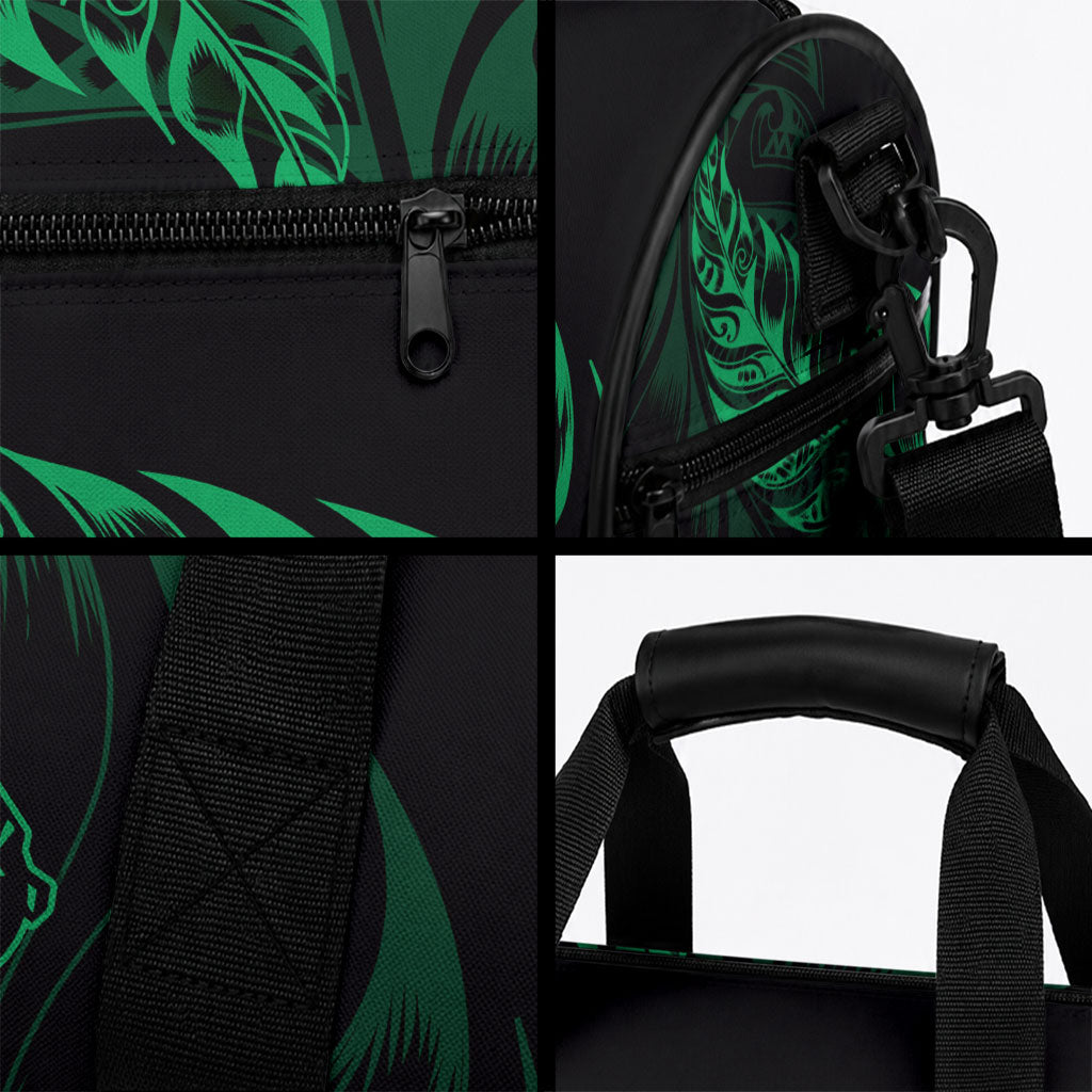 New Zealand Lawn Bowls Duffle Bag Green Maori Warrior Tribal Silver Fern