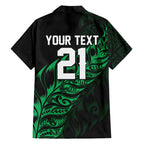 New Zealand Lawn Bowls Custom Family Matching Off Shoulder Maxi Dress and Hawaiian Shirt Green Maori Warrior Tribal Silver Fern - Aussie Hoodie