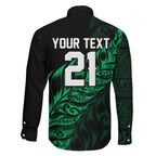 New Zealand Lawn Bowls Custom Family Matching Off Shoulder Short Dress and Hawaiian Shirt Green Maori Warrior Tribal Silver Fern - Aussie Hoodie