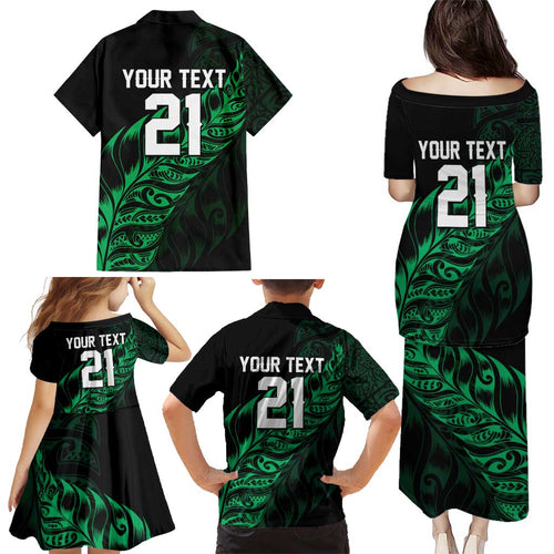 New Zealand Lawn Bowls Custom Family Matching Puletasi and Hawaiian Shirt Green Maori Warrior Tribal Silver Fern - Aussie Hoodie
