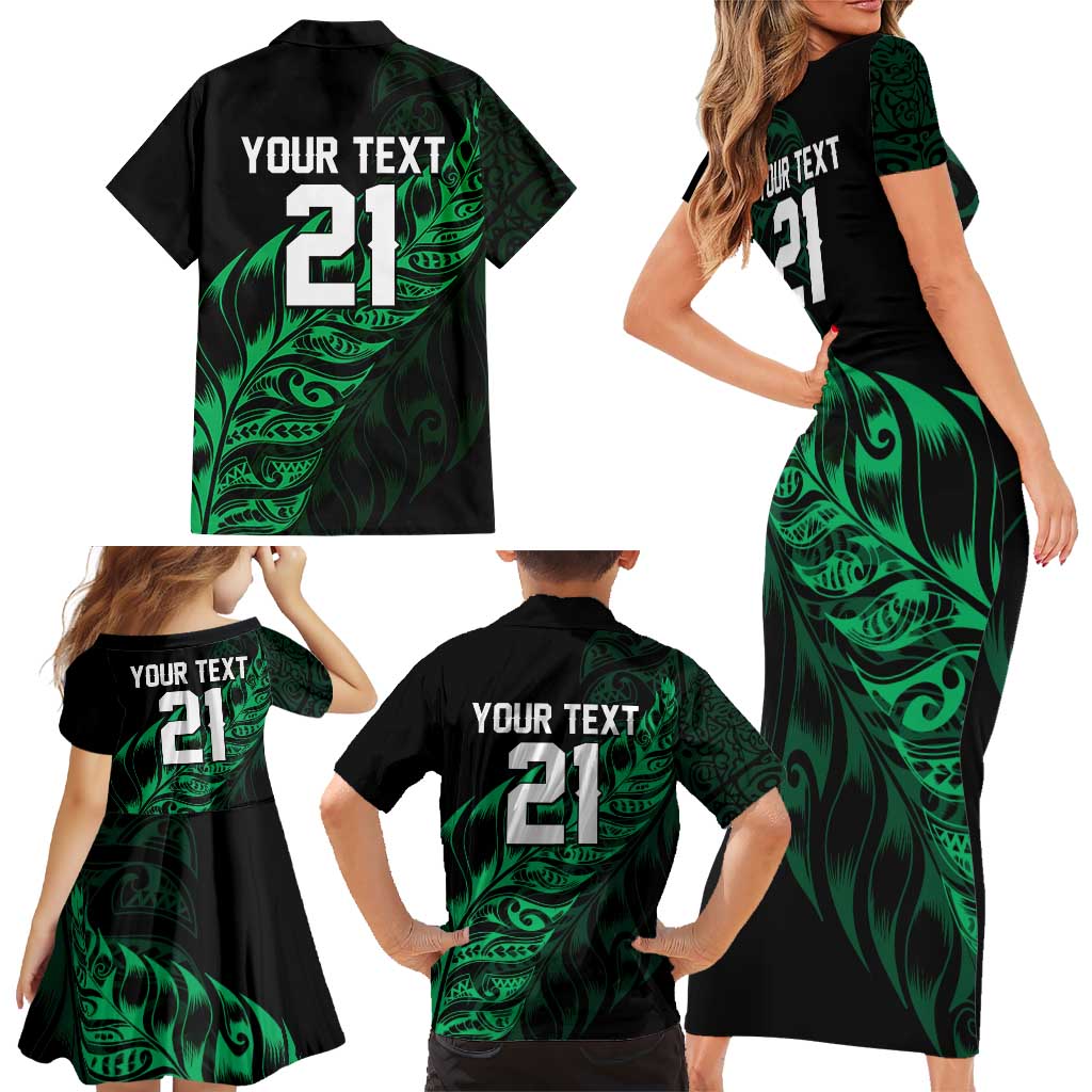 New Zealand Lawn Bowls Custom Family Matching Short Sleeve Bodycon Dress and Hawaiian Shirt Green Maori Warrior Tribal Silver Fern - Aussie Hoodie