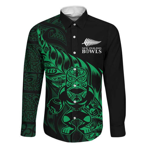 New Zealand Lawn Bowls Custom Family Matching Summer Maxi Dress and Hawaiian Shirt Green Maori Warrior Tribal Silver Fern - Aussie Hoodie