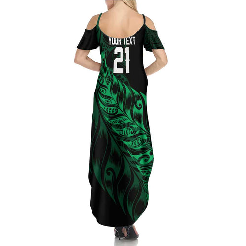 New Zealand Lawn Bowls Custom Family Matching Summer Maxi Dress and Hawaiian Shirt Green Maori Warrior Tribal Silver Fern - Aussie Hoodie