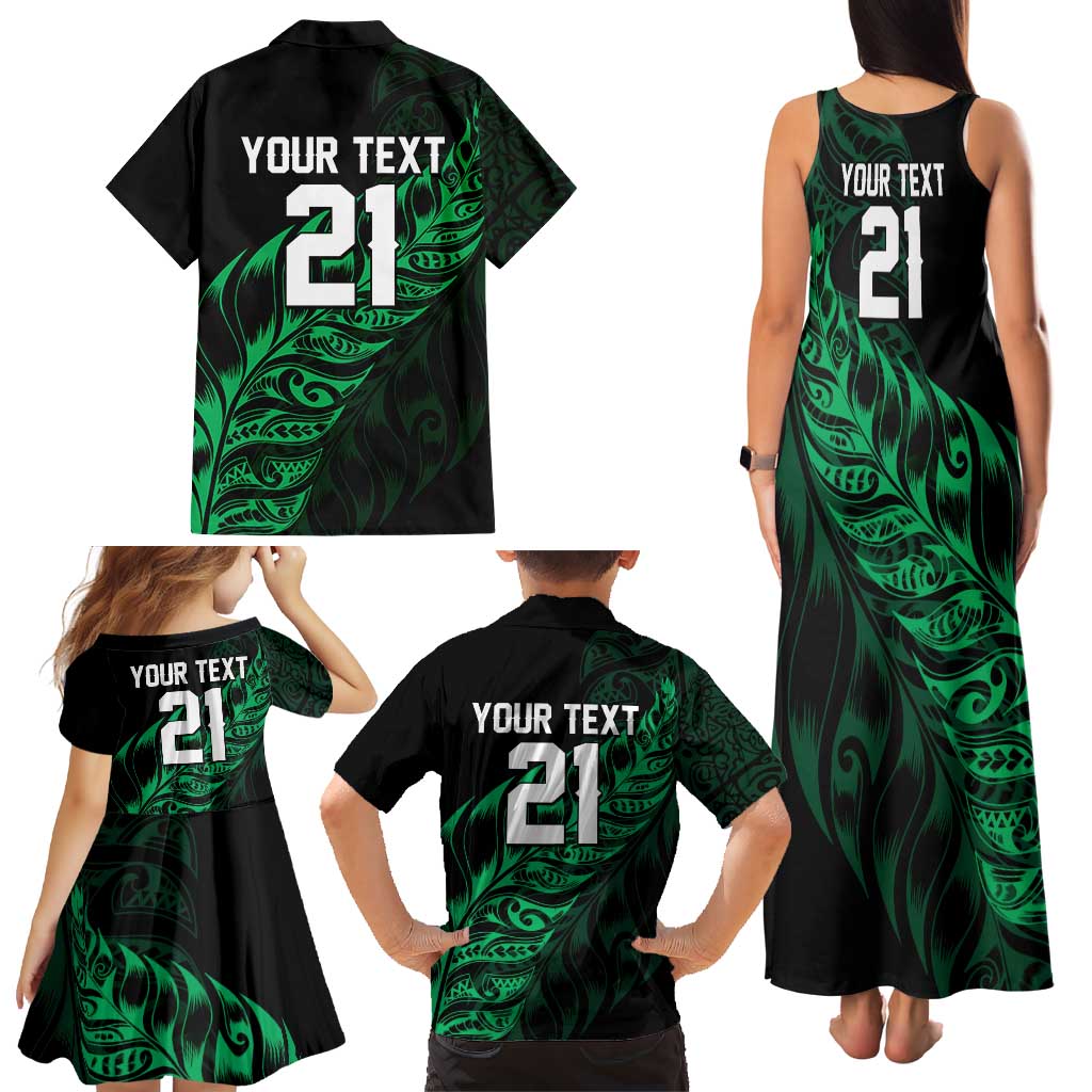 New Zealand Lawn Bowls Custom Family Matching Tank Maxi Dress and Hawaiian Shirt Green Maori Warrior Tribal Silver Fern - Aussie Hoodie