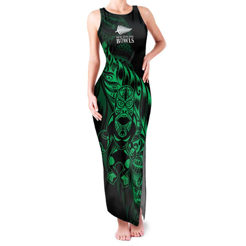 New Zealand Lawn Bowls Custom Family Matching Tank Maxi Dress and Hawaiian Shirt Green Maori Warrior Tribal Silver Fern - Aussie Hoodie