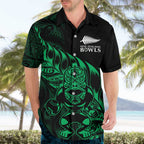 New Zealand Lawn Bowls Custom Hawaiian Shirt Green Maori Warrior Tribal Silver Fern - Aussie Hoodie