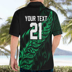 New Zealand Lawn Bowls Custom Hawaiian Shirt Green Maori Warrior Tribal Silver Fern - Aussie Hoodie