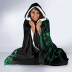 New Zealand Lawn Bowls Hooded Blanket Green Maori Warrior Tribal Silver Fern - Aussie Hoodie