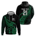 New Zealand Lawn Bowls Custom Hoodie Green Maori Warrior Tribal Silver Fern - Aussie Hoodie