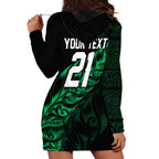 New Zealand Lawn Bowls Custom Hoodie Dress Green Maori Warrior Tribal Silver Fern - Aussie Hoodie