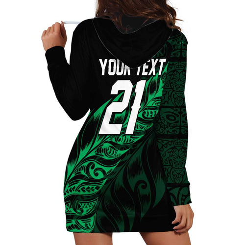 New Zealand Lawn Bowls Custom Hoodie Dress Green Maori Warrior Tribal Silver Fern - Aussie Hoodie