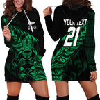 New Zealand Lawn Bowls Custom Hoodie Dress Green Maori Warrior Tribal Silver Fern - Aussie Hoodie