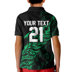New Zealand Lawn Bowls Custom Kid Polo Shirt Green Maori Warrior Tribal Silver Fern - Aussie Hoodie