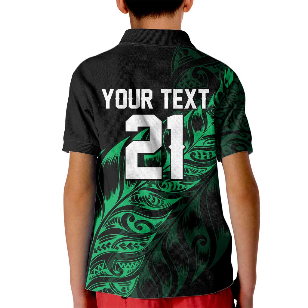 New Zealand Lawn Bowls Custom Kid Polo Shirt Green Maori Warrior Tribal Silver Fern - Aussie Hoodie