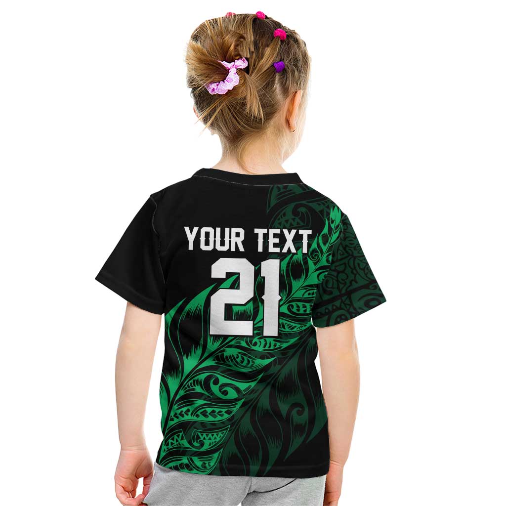 New Zealand Lawn Bowls Custom Kid T Shirt Green Maori Warrior Tribal Silver Fern - Aussie Hoodie