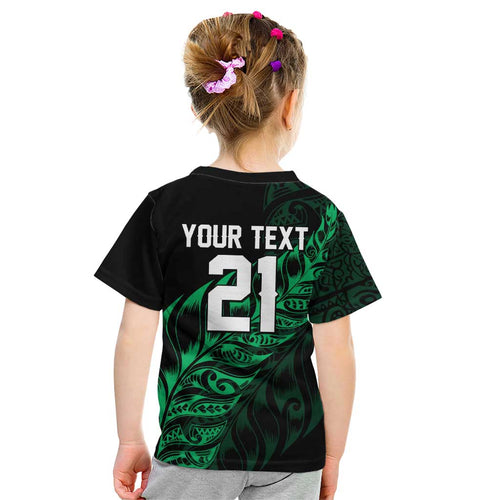 New Zealand Lawn Bowls Custom Kid T Shirt Green Maori Warrior Tribal Silver Fern - Aussie Hoodie